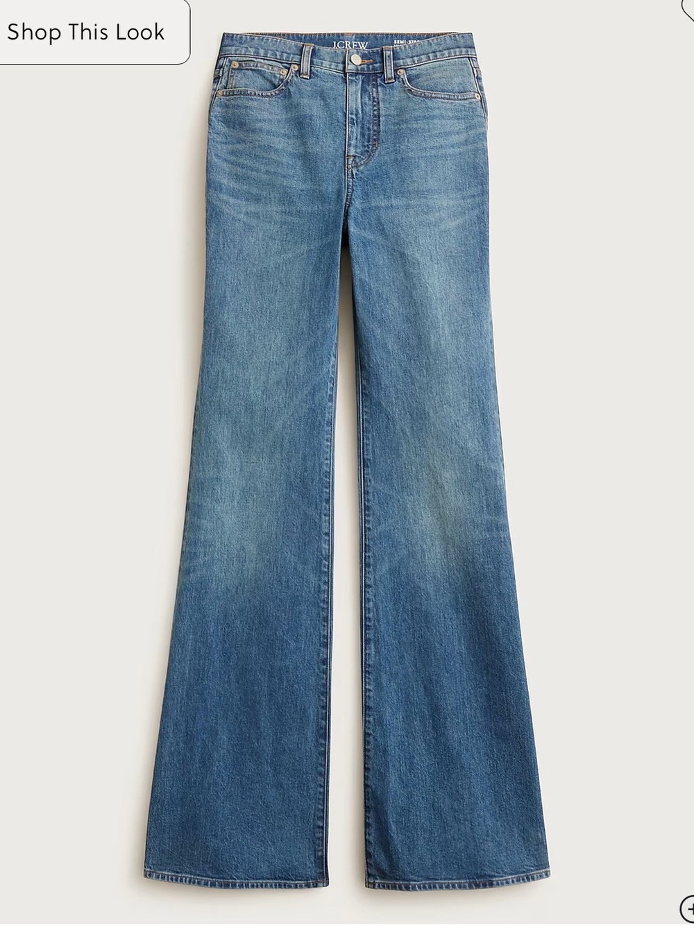 J. Crew Medium Wash Wide-Leg Flare Jeans
